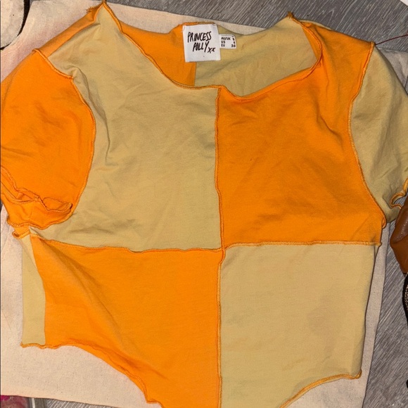 NWOT; Princess Polly Floral Crop Top - yellow/orange ****PLUS FREEBEE*** - Picture 1 of 5
